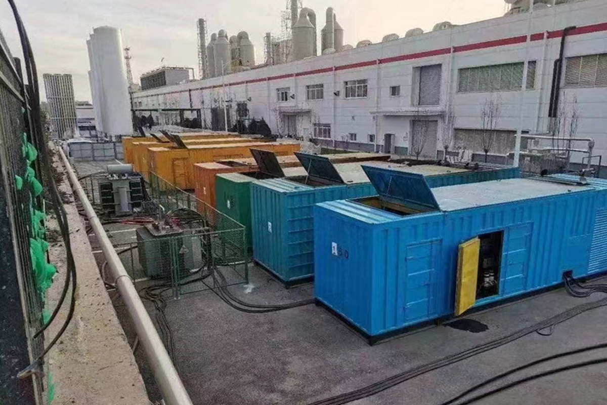 恩平发电机租赁施工现场